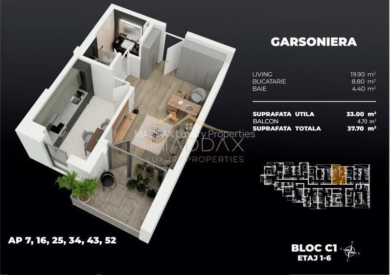 Garsoniera / 37.70 mp/ Popesti Leordeni/ zona Berceni - 5