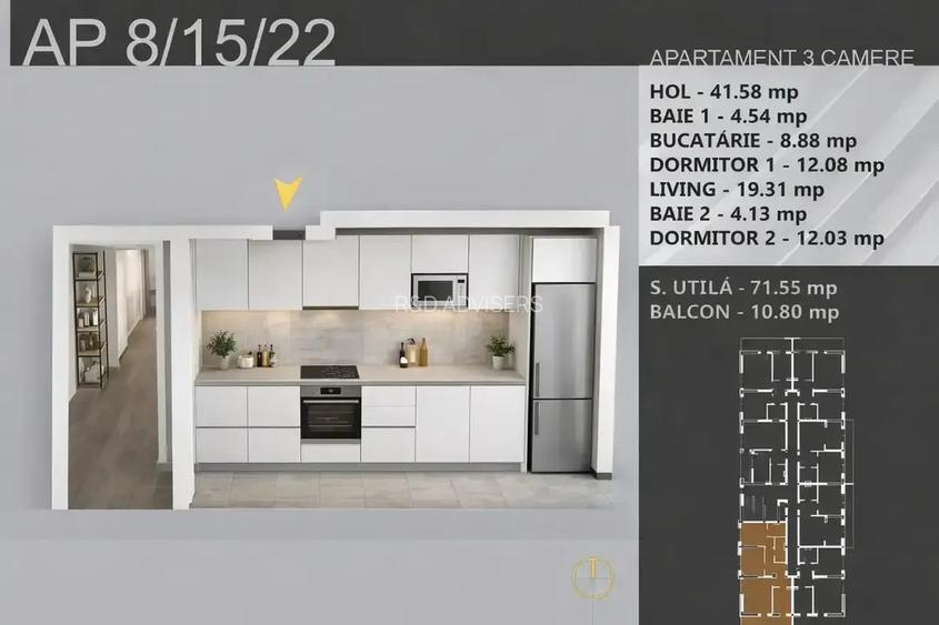 Apartament 3 camere decomandat Theodor Pallady predare aprilie 2026 - 6