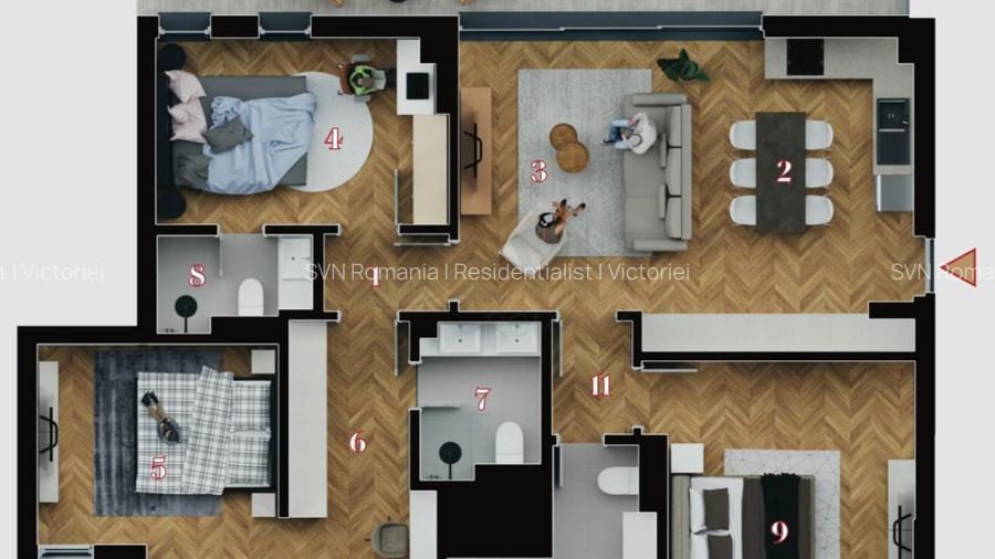 REA1026901 Apartament 4 camere Decebal Piata Muncii - 3