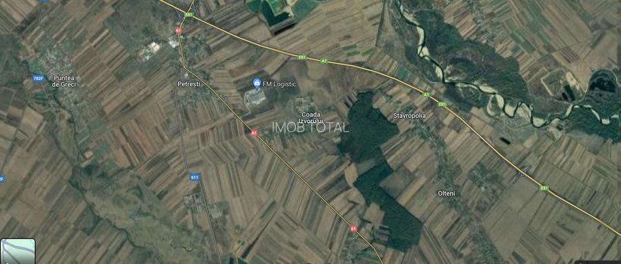 Teren 4.69ha (46900 mp), Petresti Dambovita la 4 km de A1 - 2