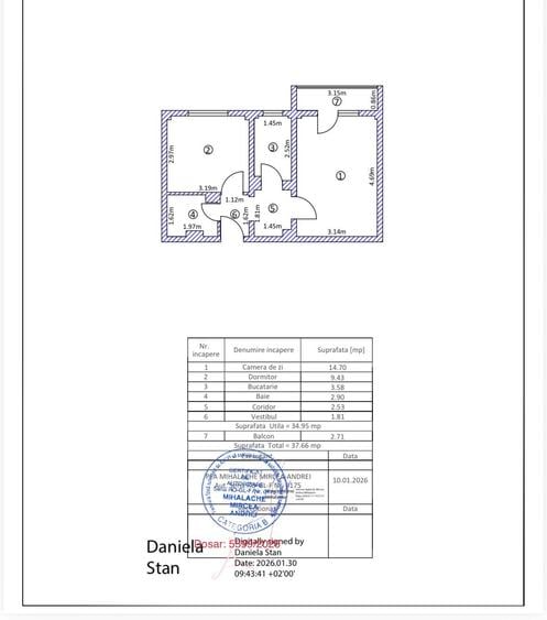 2 Camere  Delfinului Etaj 3/10 Bloc reabilitat - 8