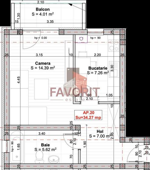 Apartament 1 camera | Decomandat | Loc de parcare inclus in pret - 1