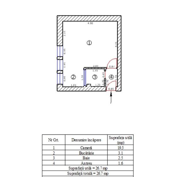 Garsoniera zona Faget, parter, suprafata 26,7 mp,mobilata si utilata, libera! - 5