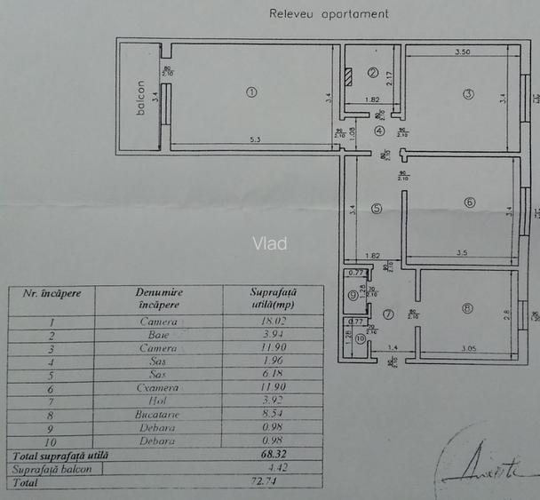 Apartament 3 camere, Alexandru cel Bun, etaj intermediar, vedere bulevard, mobil - 7