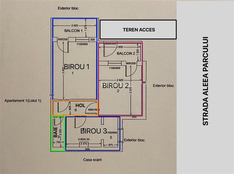 Apartament pretabil birouri - 40 mp - Aleea Parcului - 10