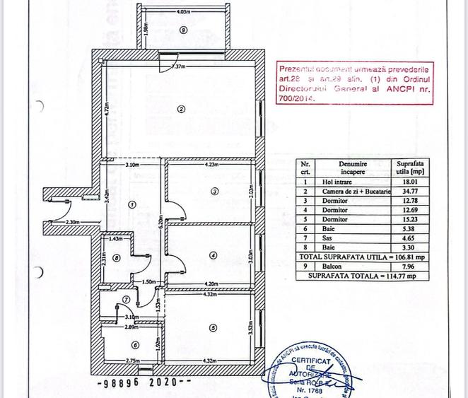 Apartament Premium 3 Camere cu Dressing | 106,81 mp utili | 2 Locuri de Parcare  - 10