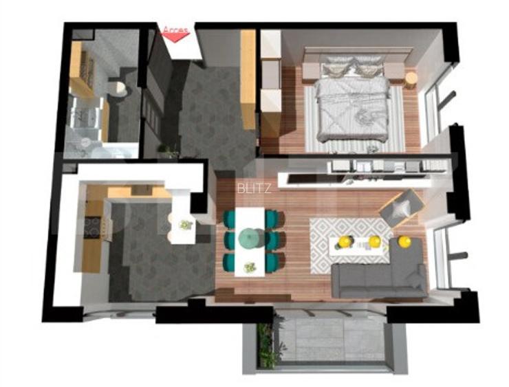 Apartament 2 camere, 57 mp, terasa, zona exclusivista Floresti - 6