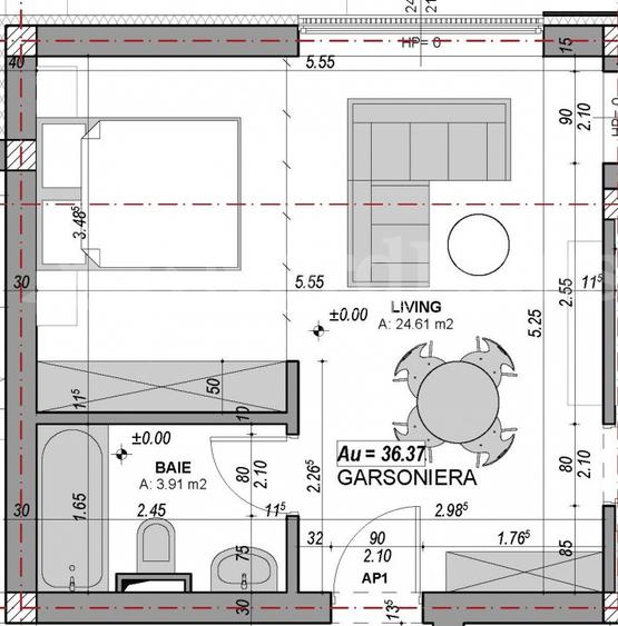 Studio modern 36,37 mp -  loc de parcare inclus - 2