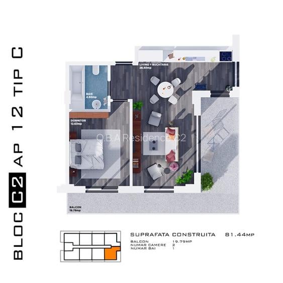 Apartament 2 camere Mamaia Nord -Oba Residence - Predare Decembrie 2025 - 9