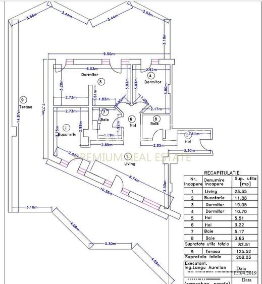 Apartament cu 3 camere, mobilat, terasa 125mp, parcare - 1