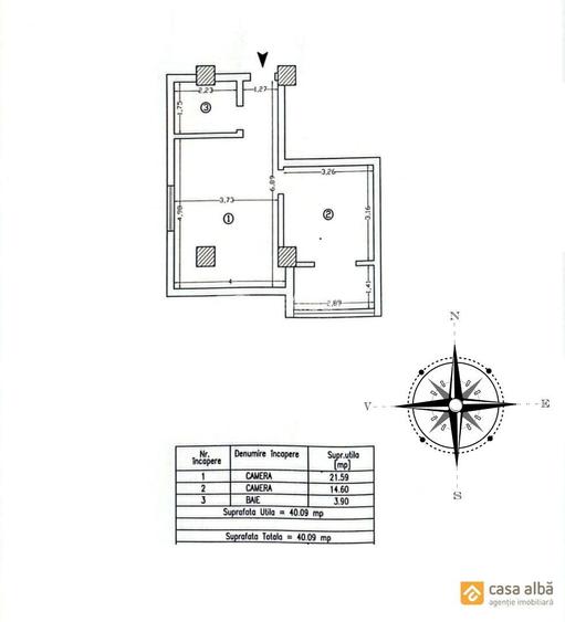 Semicentral - Tatarasi | bloc nou cu lift | 2 camere mobilat si utilat - 1