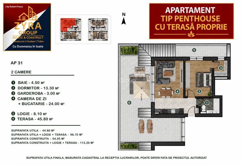 |Militari Pacii|91 mp2 Apartament Tip Penthouse Cu Terasa Proprie| - 2
