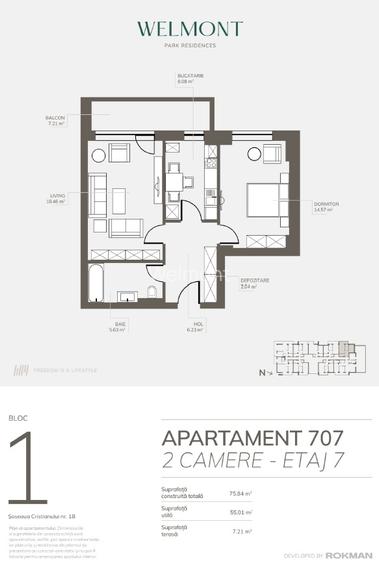 Dezvoltator, Apartament doua camere , Welmont/Rokman - 6