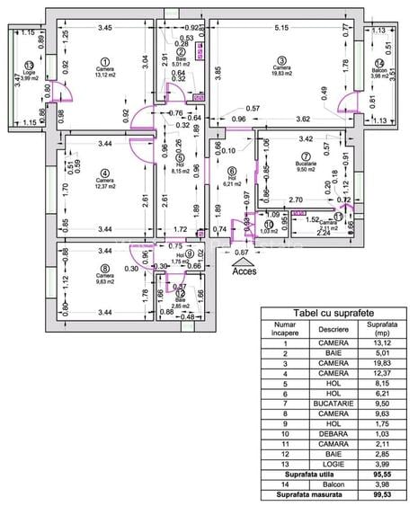 Apartament 4 camere,  decomandat, 96 mp, comison 0%. - 8