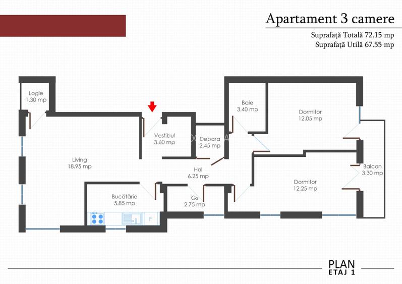 Apartament 3 camere | Vila Boutique P+2+M | Apusului | OFERTA LIMITATA - 2