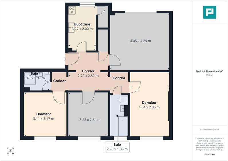 Apartament spațios cu 4 camere în Vlaicu
