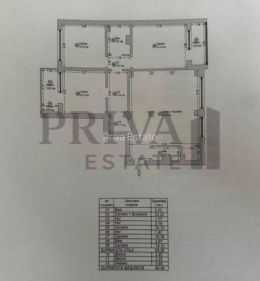Apartament decomandat 4 camere, 2 bai, 84 mp, Gheorghe Lazăr
