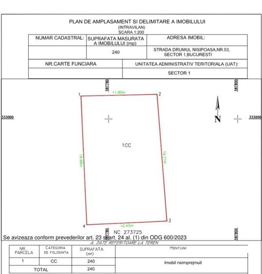 Baneasa, Nisipoasa, vanzare teren intravilan, suprafata 640 mp, P+4,