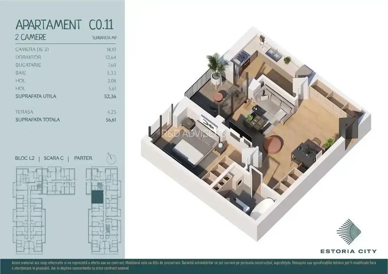 Estoria City 2 camere | Incalzire in pardoseala | Metrou Nicolae Teclu