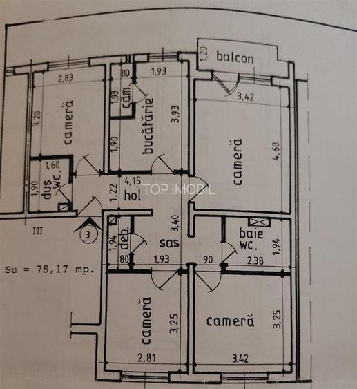 Etaj intermediar, 4 camere decomandat, bloc din 1980 zona Dacia - 11