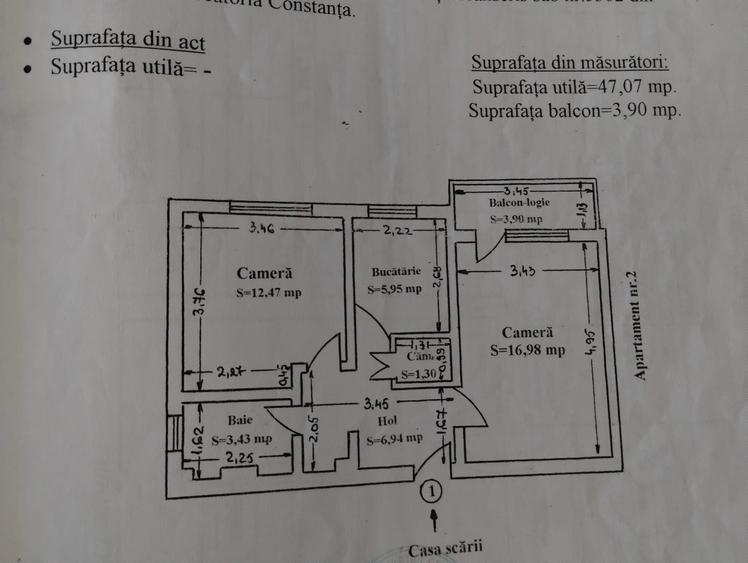 Apartament 2 camere decomandat - zona CET - 85.000 euro