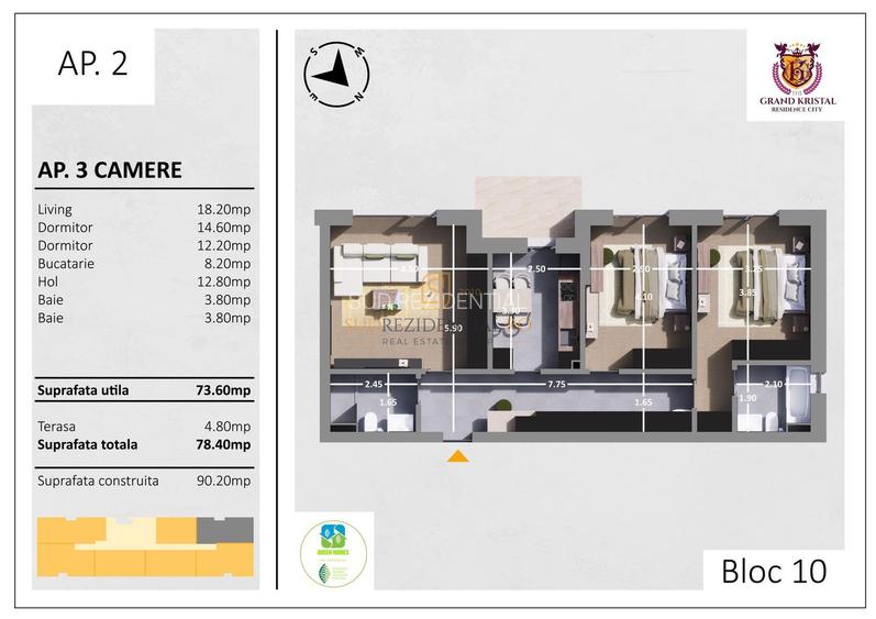 Apartament decomandat 3 camere, 2 bai,incalzire in pardoseala, Berceni - 1