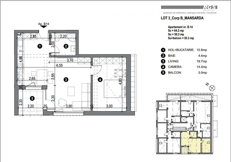 Apartamente 1-2 sau mansarda, suprafete 40-60mp, Complex rezidential Comision 0