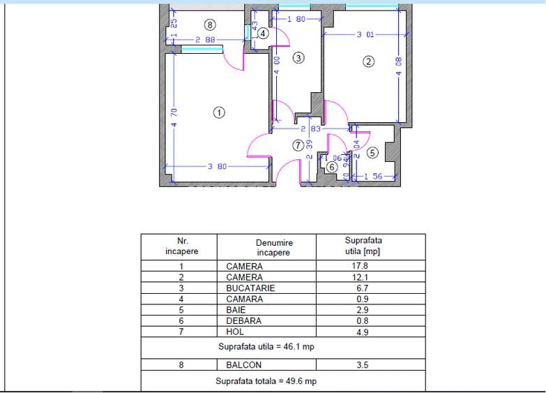 Apartament 2 camere decomandat Ultracentral Stefan cel Mare Tomis Mall