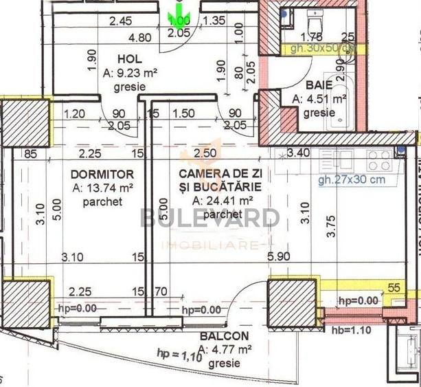 Pret Special! Apartament 2 camere bloc nou, etaj 21!
