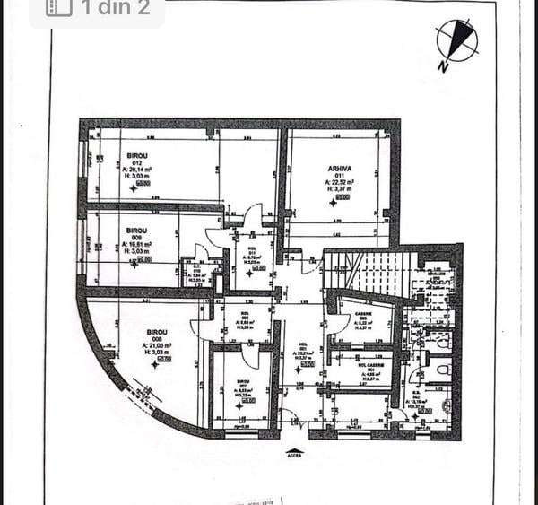 Ocazie SPECIALA: VAND cladire birouri 380 mp plus 233 mp curte zona centrala