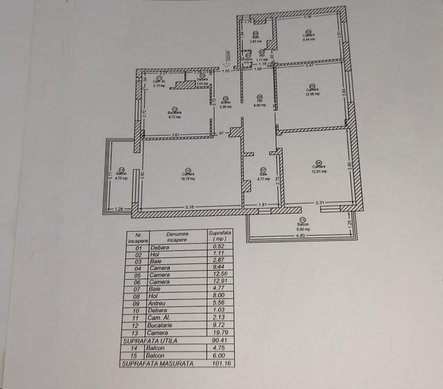 Ap 4 cam, dec, 2 băi cu geam, 2 balcoane, etaj 1, Timișoara, Shopping City