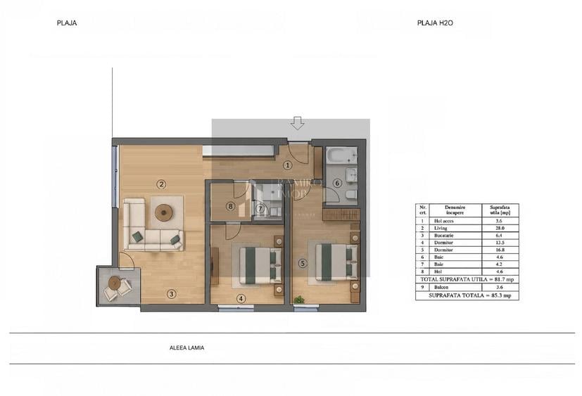 Apartament 3 camere - ONE Mamaia - etaj 1 - Aleea Lamia