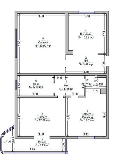 Apartament 3 camere, foarte spațios, et.2/8, zona Steaua, la cheie! - 1