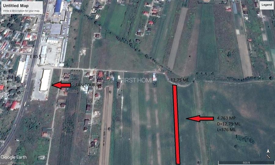Teren 4.763 mp, D=12,75 ml, zona E 85, spate FAN COURIER - 2