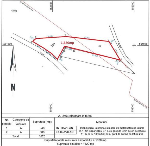 Holt- Letea Veche- teren 1620 mp- stradal 38ml - 2
