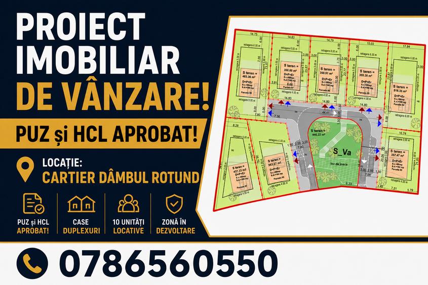 Proiect rezidențial – PUZ și HCL aprobate | Cartier Dâmbul Rotund