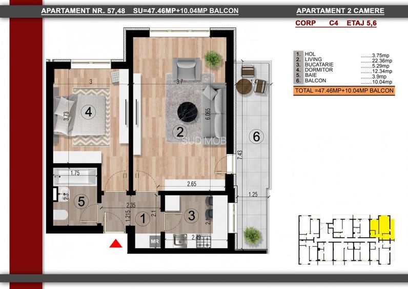 Metrou Berceni Biruintei 2 camere decomandat. - 2
