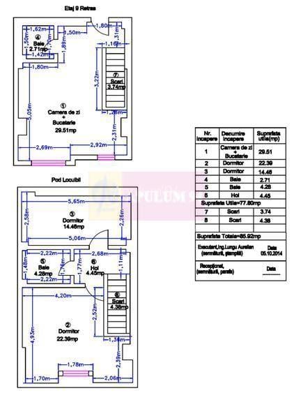 Apartament 3 camere tip duplex -Sebastian Parc Sebastian / Kaufland - 13