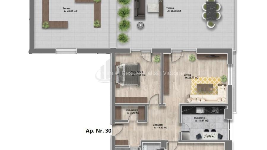 REA1027123 Penthouse superb cu terasa 110 mp Sisesti - 14