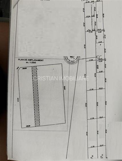 Teren Minerva 1470 mp, latime 97m, posibilitati utilitati 50 euro mp - 2