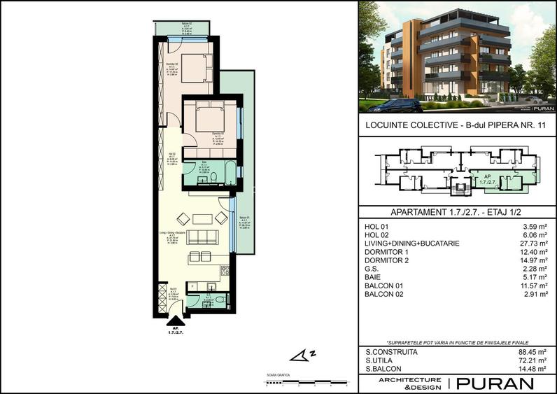 Apartament 3 camere stradal Bulevardul Pipera | Proiect premium | Comision 0 - 17
