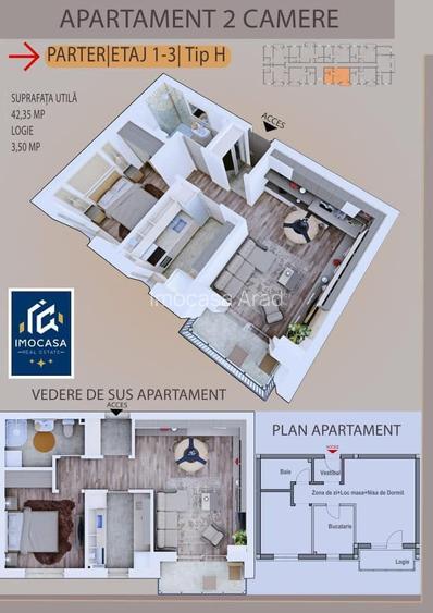 Apartament 2 camere noi cu parcare direct dezvoltator Gradiste Arad - 10