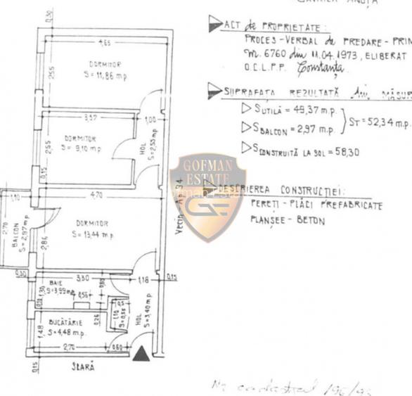 3 camere mobilat utilat, renovat, gaze, Tomis Nord Penny, etaj 3/4, 53mp, balcon - 9
