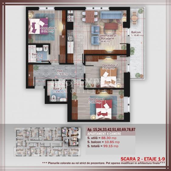 4 Camere Direct Dezvoltator Incalzire Pardoseala - 8