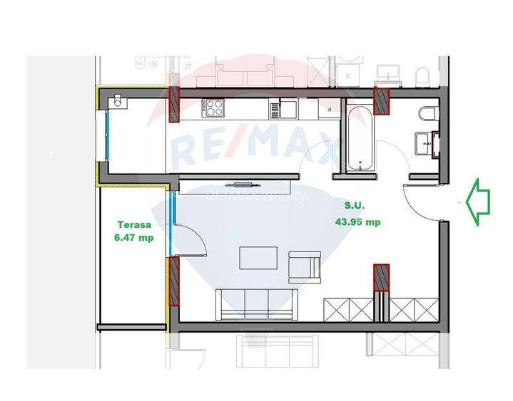 Apartament nou de vanzare 44 mp Soporului Comision 0% - 5