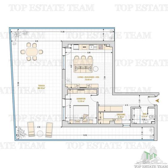 Apartament Ultramodern,  2 Camere de vanzare,  Complex Rezidential Central - Con - 17