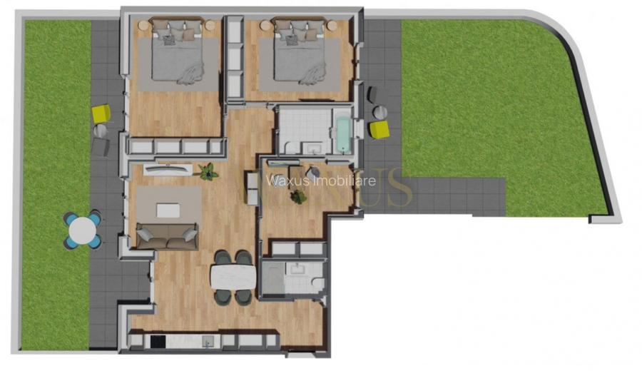 Apartament 4 camere, 2 bai, 89 mp, terasa, curte, garaj, zona Vivo - 2