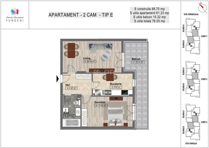 2 camere | decomandat | 76 mp | Fundeni | mutare imediata | - 1