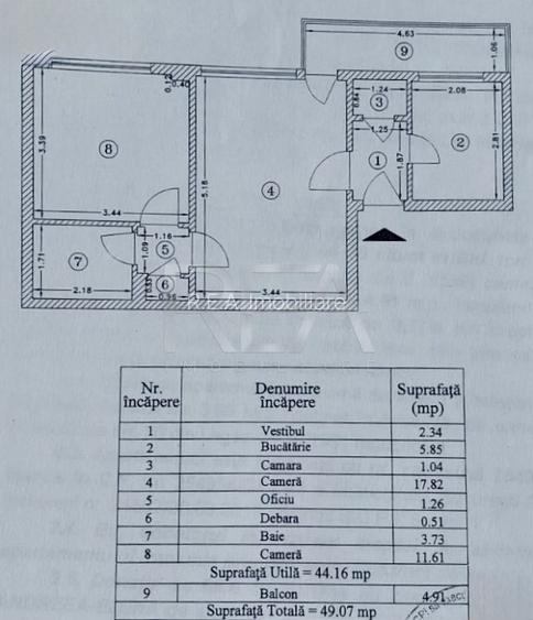 2 camere renovat pe Mihalache cu Vedere Spate - 8