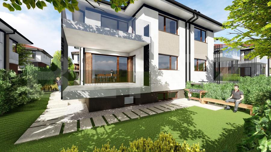 Casă modernă 192 mp, 6 camere, Living, Bucatarie, ansamblu premium